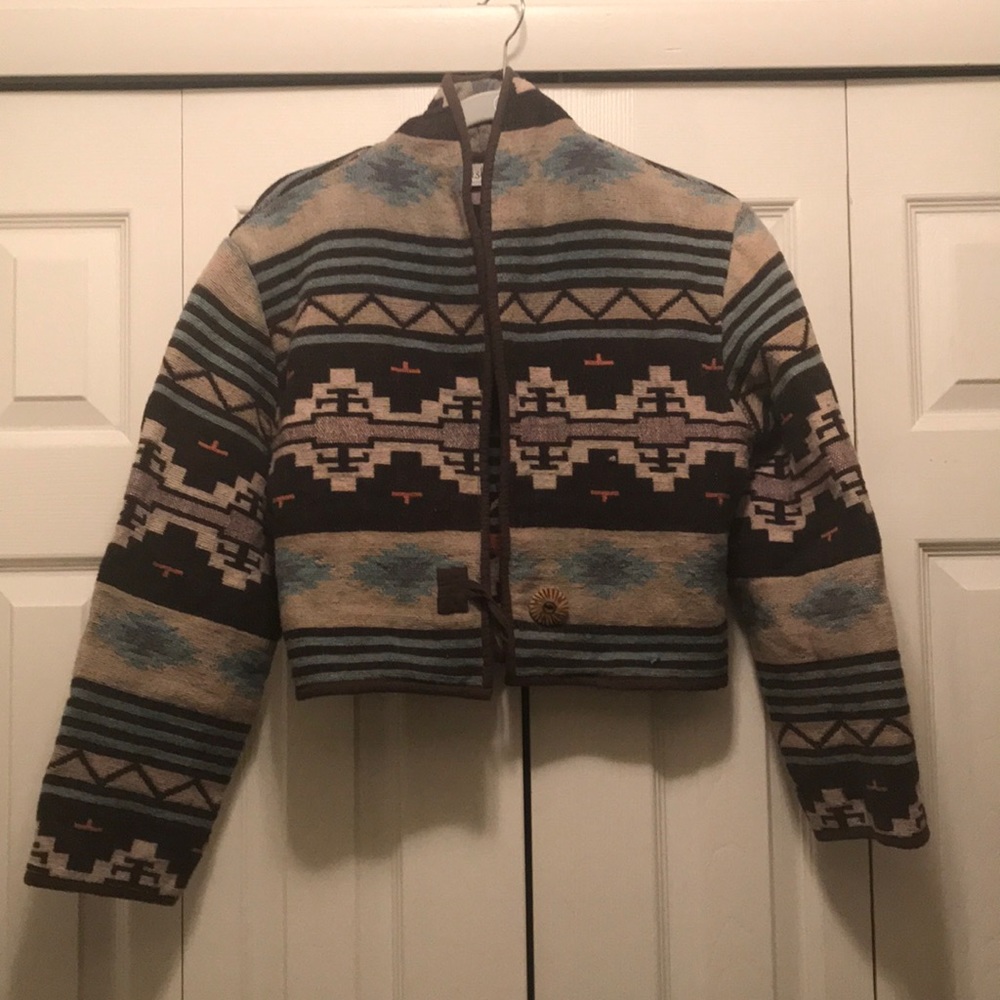 Free People Multicolor Patterned Jean Jacket